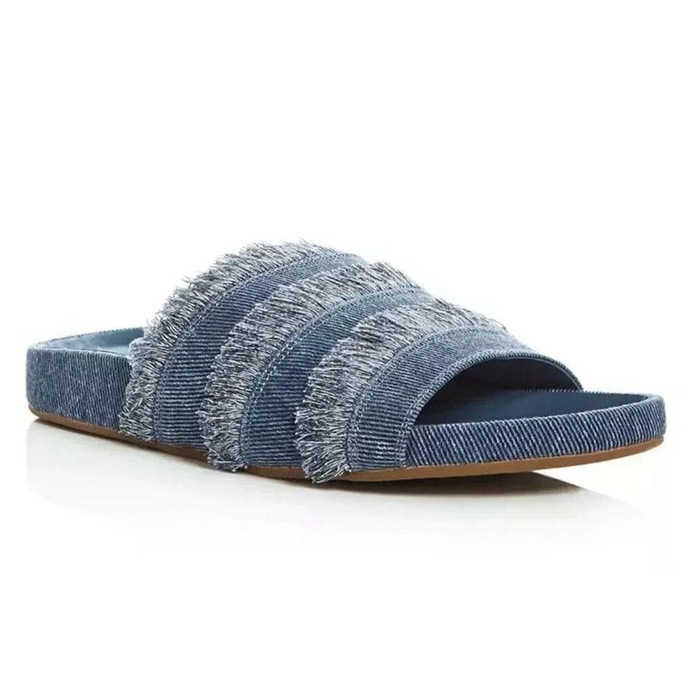 Joie Women's Jaden Dark Denim Pool Slide Sandals Size 36.5 EU (MSRP $228)